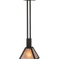 Meyda Lighting Soffe 11" Dark Roast Pendant Light With Silver Mica Shade Glass