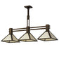 Meyda Lighting Soffe 45" 3-Light Antique Copper Island Pendant Light With Creme Carrare Idalight Shade Glass