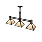 Meyda Lighting Soffe 45" 3-Light Antique Copper Island Pendant Light With Creme Carrare Idalight Shade Glass