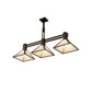 Meyda Lighting Soffe 45" 3-Light Antique Copper Island Pendant Light With Creme Carrare Idalight Shade Glass