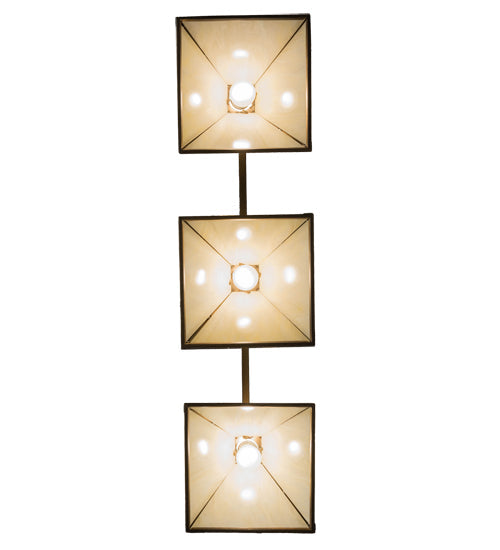 Meyda Lighting Soffe 45" 3-Light Antique Copper Island Pendant Light With Creme Carrare Idalight Shade Glass