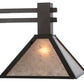 Meyda Lighting Soffe 45" 3-Light Dark Roast Island Pendant Light With Silver Mica Shade Glass