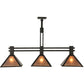 Meyda Lighting Soffe 45" 3-Light Dark Roast Island Pendant Light With Silver Mica Shade Glass