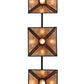 Meyda Lighting Soffe 45" 3-Light Dark Roast Island Pendant Light With Silver Mica Shade Glass