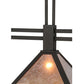 Meyda Lighting Soffe 45" 3-Light Dark Roast Island Pendant Light With Silver Mica Shade Glass