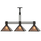 Meyda Lighting Soffe 45" 3-Light Dark Roast Island Pendant Light With Silver Mica Shade Glass