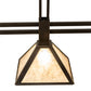 Meyda Lighting Soffe 45" 3-Light Mahogany Bronze Island Pendant Light With Silver Mica Shade Glass