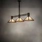 Meyda Lighting Soffe 45" 3-Light Mahogany Bronze Island Pendant Light With Silver Mica Shade Glass