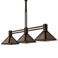 Meyda Lighting Soffe 45" 3-Light Mahogany Bronze Island Pendant Light With Silver Mica Shade Glass