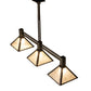 Meyda Lighting Soffe 45" 3-Light Mahogany Bronze Island Pendant Light With Silver Mica Shade Glass