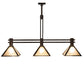 Meyda Lighting Soffe 45" 3-Light Mahogany Bronze Island Pendant Light With Silver Mica Shade Glass