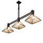 Meyda Lighting Soffe 45" 3-Light Mahogany Bronze Island Pendant Light With Silver Mica Shade Glass
