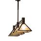 Meyda Lighting Soffe 45" 3-Light Mahogany Bronze Island Pendant Light With Silver Mica Shade Glass