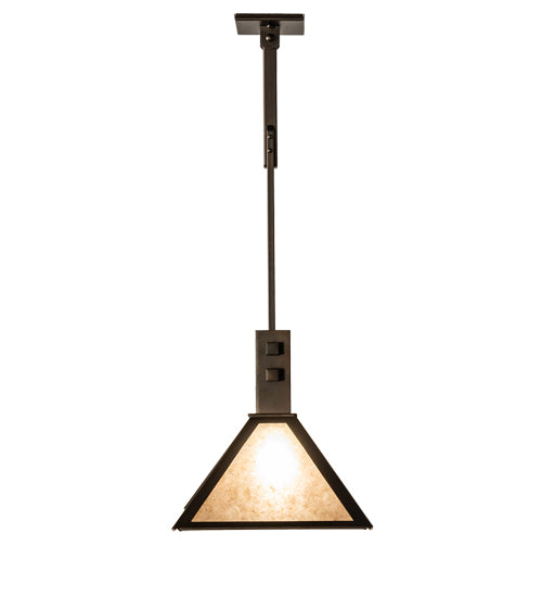 Meyda Lighting Soffe 45" 3-Light Mahogany Bronze Island Pendant Light With Silver Mica Shade Glass