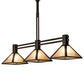 Meyda Lighting Soffe 45" 3-Light Mahogany Bronze Island Pendant Light With Silver Mica Shade Glass