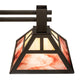 Meyda Lighting Soffe 64" 4-Light Timeless Bronze "T" Mission Island Pendant Light With Beige Iridescent & Burgundy Shade Glass