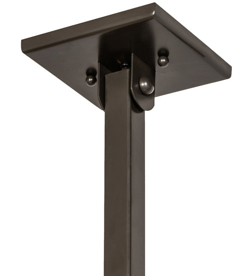 Meyda Lighting Soffe 64" 4-Light Timeless Bronze "T" Mission Island Pendant Light With Beige Iridescent & Burgundy Shade Glass
