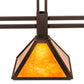 Meyda Lighting Soffe Mission 45" 3-Light Dark Roast Island Pendant Light With Amber Mica Shade Glass