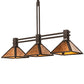 Meyda Lighting Soffe Mission 45" 3-Light Dark Roast Island Pendant Light With Amber Mica Shade Glass