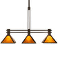 Meyda Lighting Soffe Mission 45" 3-Light Dark Roast Island Pendant Light With Amber Mica Shade Glass