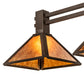 Meyda Lighting Soffe Mission 45" 3-Light Dark Roast Island Pendant Light With Amber Mica Shade Glass