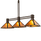 Meyda Lighting Soffe Mission 45" 3-Light Dark Roast Island Pendant Light With Amber Mica Shade Glass