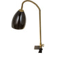 Meyda Lighting Sofisticato 5-17" Antique Brass Swing Arm Desk Table Lamp With Opaque Black Shade
