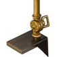 Meyda Lighting Sofisticato 5-17" Antique Brass Swing Arm Desk Table Lamp With Opaque Black Shade