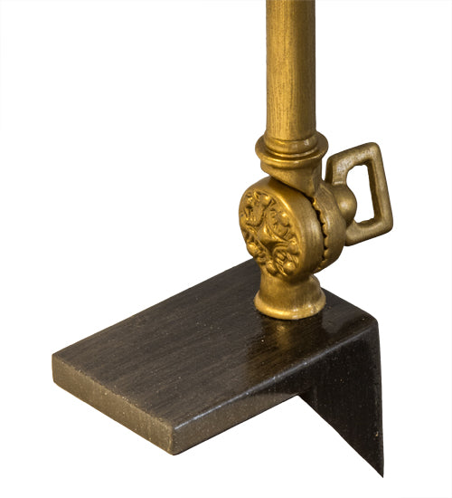 Meyda Lighting Sofisticato 5-17" Antique Brass Swing Arm Desk Table Lamp With Opaque Black Shade