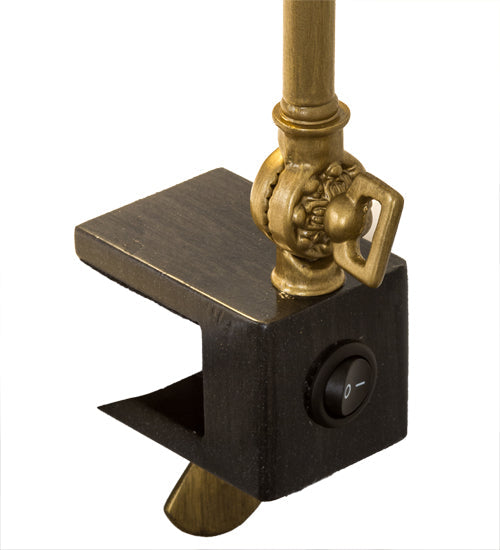 Meyda Lighting Sofisticato 5-17" Antique Brass Swing Arm Desk Table Lamp With Opaque Black Shade