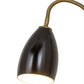 Meyda Lighting Sofisticato 5-17" Antique Brass Swing Arm Desk Table Lamp With Opaque Black Shade