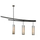 Meyda Lighting Solaris 139" 10-Light 5-Arm Oil Rubbed Bronze Island Pendant Light With Beige Silk Textrene Shade