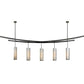 Meyda Lighting Solaris 139" 10-Light 5-Arm Oil Rubbed Bronze Island Pendant Light With Beige Silk Textrene Shade