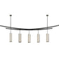 Meyda Lighting Solaris 139" 10-Light 5-Arm Oil Rubbed Bronze Island Pendant Light With Beige Silk Textrene Shade