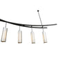 Meyda Lighting Solaris 139" 10-Light 5-Arm Oil Rubbed Bronze Island Pendant Light With Beige Silk Textrene Shade