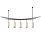 Meyda Lighting Solaris 139" 10-Light 5-Arm Oil Rubbed Bronze Island Pendant Light With Beige Silk Textrene Shade