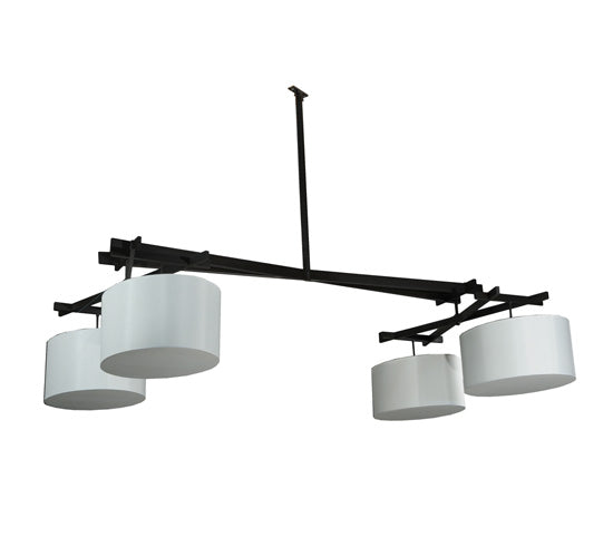 Meyda Lighting Solaris 177" 16-Light Oil Rubbed Bronze Island Pendant Light With Beige Silk Textrene Shade