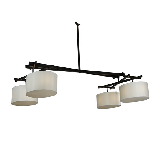 Meyda Lighting Solaris 177" 16-Light Oil Rubbed Bronze Island Pendant Light With Beige Silk Textrene Shade