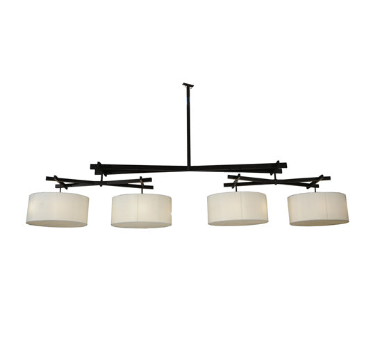 Meyda Lighting Solaris 177" 16-Light Oil Rubbed Bronze Island Pendant Light With Beige Silk Textrene Shade