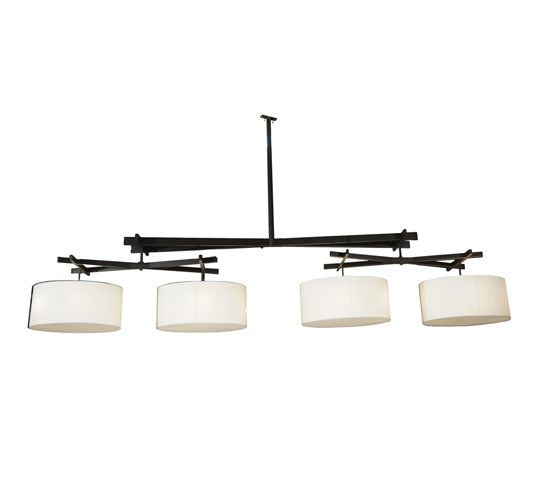 Meyda Lighting Solaris 177" 16-Light Oil Rubbed Bronze Island Pendant Light With Beige Silk Textrene Shade