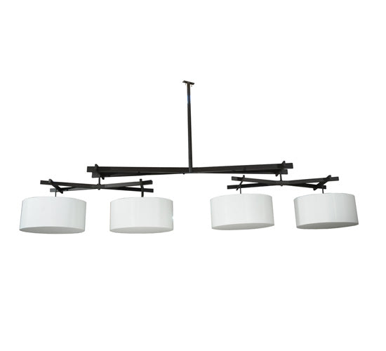 Meyda Lighting Solaris 177" 16-Light Oil Rubbed Bronze Island Pendant Light With Beige Silk Textrene Shade
