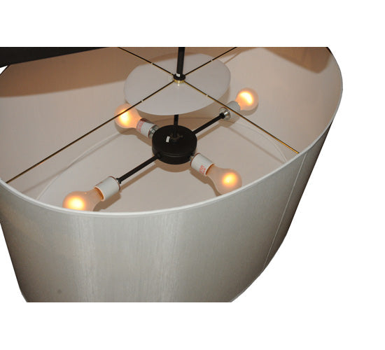 Meyda Lighting Solaris 177" 16-Light Oil Rubbed Bronze Island Pendant Light With Beige Silk Textrene Shade