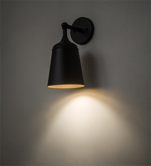 Meyda Lighting Somerville 6" Textured Black & Champagne Metallic Wall Sconce