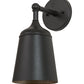 Meyda Lighting Somerville 6" Textured Black & Champagne Metallic Wall Sconce