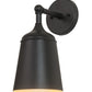 Meyda Lighting Somerville 6" Textured Black & Champagne Metallic Wall Sconce