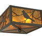 Meyda Lighting Song Bird 10"Sq 2-Light Timeless Bronze Flush Mount Light With Amber Mica Shade Glass