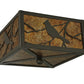 Meyda Lighting Song Bird 10"Sq 2-Light Timeless Bronze Flush Mount Light With Amber Mica Shade Glass