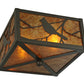 Meyda Lighting Song Bird 10"Sq 2-Light Timeless Bronze Flush Mount Light With Amber Mica Shade Glass