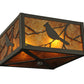 Meyda Lighting Song Bird 10"Sq 2-Light Timeless Bronze Flush Mount Light With Amber Mica Shade Glass