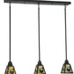 Meyda Lighting Songbird 42" 3-Light Craftsman Brown Mission Island Pendant Light With Beige Shade Glass